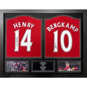 Dennis Bergkamp and Thierry Henry Arsenal FC Signed Shirts (Dual Framed) Clearance Buy