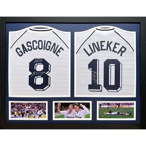 Tottenham Hotspur FC 1991 Gary Lineker and Paul Gascoigne Signed Shirts (Dual Framed) Cheap Buy Authentic