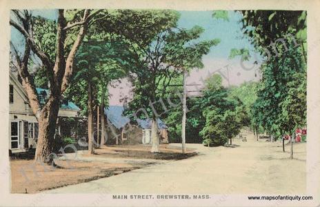 1930 - Main Street, Brewster, Mass - Postcard - Antique Footlocker Online