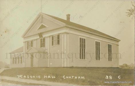 1915 - Masonic Hall, Chatham - Postcard - Antique Cheap Wholesale