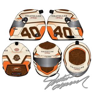 Justin Allgaier Autographed 2025 Traveller Whiskey #40 JR Motorsports NASCAR Cup Series Debut Daytona 500 Full Size Collectible Replica Helmet Preorder - Currently Projected July Outlet Buy