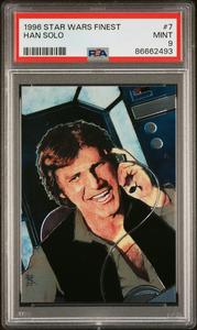1996 STAR WARS FINEST HAN SOLO  #7 - PSA 9 Free Shipping Manchester Great Sale