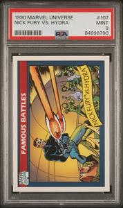 1990 MARVEL UNIVERSE NICK FURY VS. HYDRA  #107 - PSA 9 Free Shipping 2025