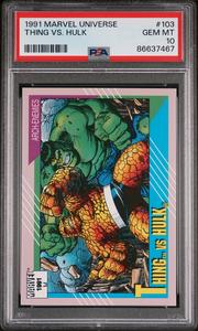 1991 MARVEL UNIVERSE THING VS. HULK  #103 - PSA 10 Countdown Package Cheap Online