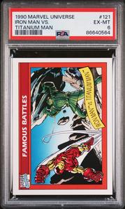1990 MARVEL UNIVERSE IRON MAN VS. TITANIUM MAN #121 - PSA 6 For Sale Finishline