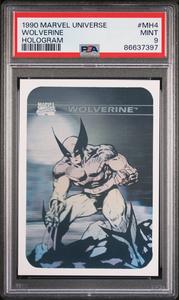 1990 MARVEL UNIVERSE HOLOGRAM WOLVERINE HOLOGRAM #MH4 - PSA 9 Perfect Cheap Pice