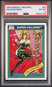 1990 MARVEL UNIVERSE ENCHANTRESS  #62 - PSA 6 Very Cheap