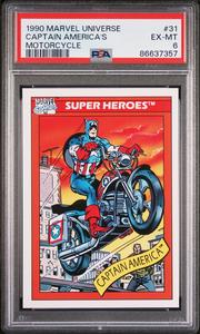 1990 MARVEL UNIVERSE CAPTAIN AMERICA'S MOTORCYCLE #31 - PSA 6 Outlet Official Site