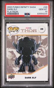 2023 UPPER DECK FUNKO POP MARVEL  DARK ELF PLATINUM #28  PSA 10 Perfect Sale Online