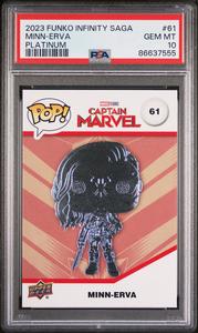 2023 UPPER DECK FUNKO POP MARVEL  MINNERVA PLATINUM #61  PSA 10 Geniue Stockist Cheap Pice