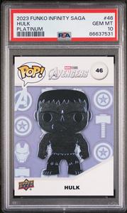 2023 UPPER DECK FUNKO POP MARVEL  HULK PLATINUM #46  PSA 10 Clearance Very Cheap