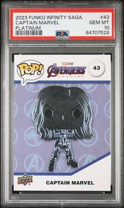 2023 UPPER DECK FUNKO POP MARVEL  CAPTAIN MARVEL PLATINUM #43  PSA 10 Free Shipping Official