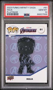 2023 UPPER DECK FUNKO POP MARVEL  HULK PLATINUM #81  PSA 10 Cheap Sale From China