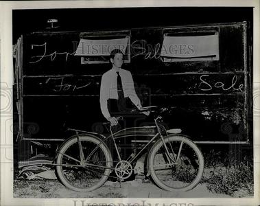 1939 Press Photo Honor Student Carl Thomas with Bicycle and For Sale Sign For Sale Cheap Pice From China