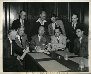 1943 Press Photo Amer Assn Baseball, D Bush,G Trautman,Gilliland,Hamey,Seeger Sale Best Wholesale