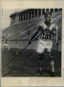 1928 Press Photo Greth Hines of Georgetown University, Javelin Title Discount Reliable