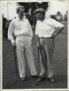 1936 Press Photo Pres. Sec Marvin McIntyre & Democ. Natl director CA Michelson Outlet Supply