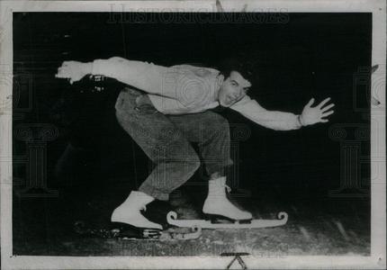1947 Press Photo Buddy LaLonde , Ice Skater. Pre Order Online