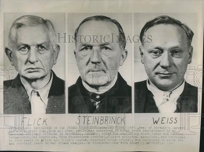 1947 Press Photo Friederich Flick, Otto Steinbrinck, Bernhard Weiss sentenced Free Shipping Low Shipping