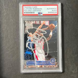 2002-2003 Upper Deck #39 Clifford Robinson Signed Card AUTO PSA Slabbed Pistons Free Shipping Good Selling
