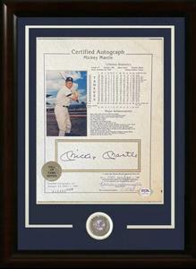 Mickey Mantle Signed 8x10 Framed Stat Photo Yankees Auto PSA LOA HoF Outlet Store Cheap Online
