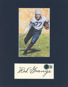 Red Grange Signed Cut Matted With Goal Line Art Card Beckett 45013 Cheap Pice Low Shipping Fee