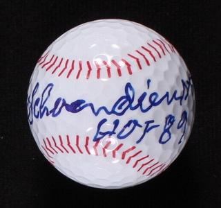 RED SCHOENDIENST SIGNED BASEBALL GOLF BALL w/MLB HOLOGRAM AUTHENTICATION CARDS 2025 New Sale Online