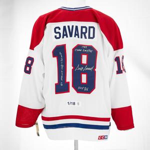 Serge Savard Montreal Canadiens Signed Career Stats CCM Jersey #1/18 Cheap Sale Low Pice