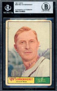 Red Schoendienst Beckett BAS Signed 1961 Topps Autograph Countdown Package Cheap Pice