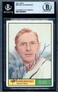 Red Schoendienst Beckett BAS Vintage Signed 1961 Topps Autograph Eastbay Online