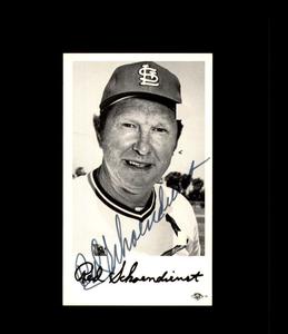 Red Schoendienst JSA Signed  4x5 Team Issued Photo Autographed St Louis Cardinal Discount Low Pice