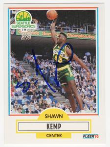Shawn Kemp Signed Supersonics 1990 Fleer Rookie Basketball Card #178 - (SS COA) Manchester Great Sale Cheap Online