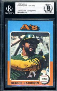 Reggie Jackson Beckett Signed 1975 Topps Autograph Pay With Visa For Sale