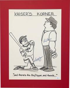 Reggie Jackson dual signed Ken Kaisers Corner Yankees 19.5X24 Matted -JSA RARE Wide Range Of Online