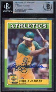 Reggie Jackson Beckett BAS Signed 2001 Upper Deck Decades 1970's Autograph With Paypal Sale Online