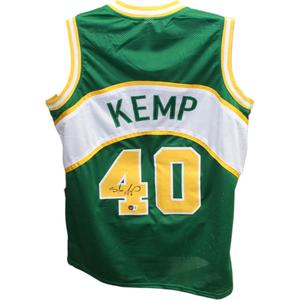 Shawn Kemp Autographed/Signed Pro Style Jersey Green Beckett 42558 Discount Authentic Online