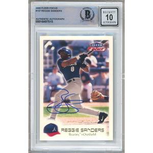 Reggie Sanders Atlanta Braves Signed 2000 Fleer Focus Baseball Card BGS Auto 10 Graded Visit New Cheap Pice