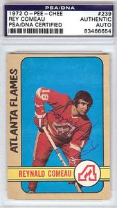 Rey Comeau Autographed 1972 O-Pee-Chee Rookie Card Atlanta Flames PSA 83466654 Buy Cheap Sast