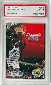 Shaquille O'Neal 1992-93 Skybox Rookie Card (RC) #382- PSA Graded 9 Mint Outlet Amazon