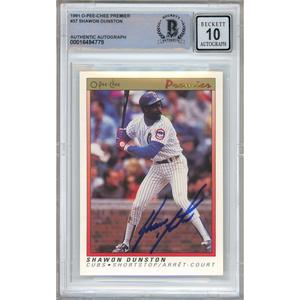 Shawon Dunston Chicago Cubs Signed 1991 O-Pee-Chee Card BGS Auto 10 Graded Slab Footlocker Pictures Cheap Online
