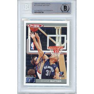 Shane Battier Signed Memphis Grizzlies 2004-05 Topps Total Basketball Card Beckett Slab Clearance Recommend