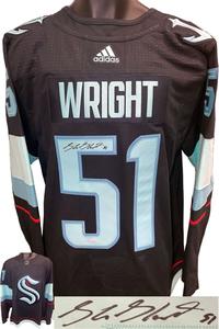 Shane Wright signed Seattle Kraken Authentic Navy Adidas- Upper/Deck/UDA Threads Pick A Best