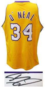 Shaquille O'Neal Signed Lakers M&N Gold NBA Swingman Basketball Jersey - SS COA Clearance Deals