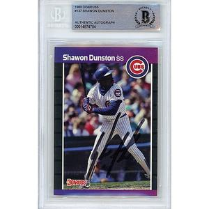 Shawon Dunston Chicago Cubs Signed 1989 Donruss Baseball Card Beckett Authentic Auto Visit For Sale