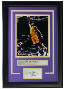 Shaquille O'Neal Framed 8x10 L.A. Lakers Dunk Photo w/Laser Engraved Signature Cheap Sale New Arrival