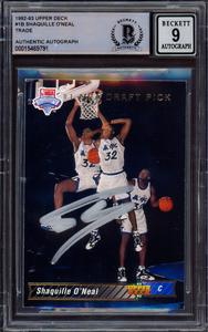 SHAQUILLE O'NEAL AUTOGRAPHED 1992 UPPER DECK RC AUTO GRADE MINT 9 BECKETT 213276 Buy Online Cheap