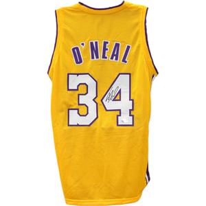 Shaquille O'Neal Autographed/Signed Pro Style XL Yellow Jersey Beckett 47407 Free Shipping Online