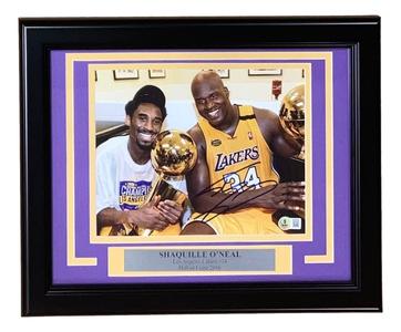 Shaquille O'Neal Signed Framed 8x10 Los Angeles Lakers Photo w/ Kobe Bryant BAS Nicekicks Cheap Online