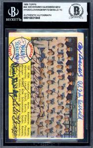 Sievers Becquer Bridges Hyde Beckett BAS Signed By 6 1958 Topps Team Autograph Order Cheap Online
