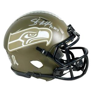 Shaun Alexander Signed Seattle Seahawks Salute to Service Mini Football Helmet ( Low Pice